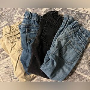 Lot of 4 Girls Jeans - Blue, Black, Tan